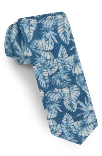 Men's Ted Baker London Palm Leaf Silk Tie, Size - Blue