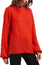 Women's Volcom Hellooo Cable Knit Sweater - Orange