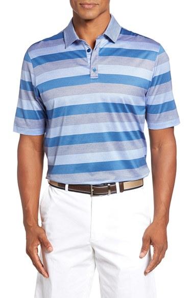 Men's Paul & Shark Stripe Cotton Polo - Grey