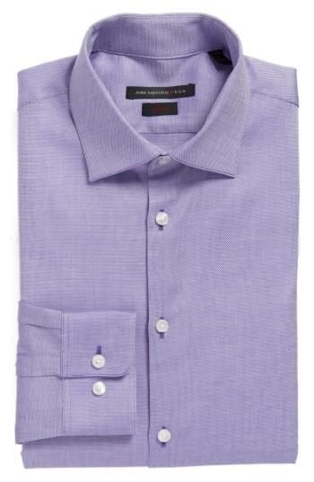 Men's John Varvatos Star Usa Slim Fit Solid Stretch Dress Shirt .5 - R - Purple