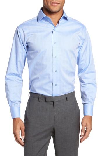 Men's Lorenzo Uomo Trim Fit Herringbone Dress Shirt