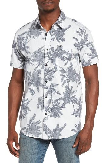 Men's Rip Curl Palm Time Reverse Print Woven Shirt - Ivory