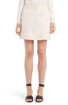 Women's Valentino Daisy Embroidered Crepe Couture Skirt