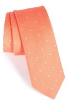 Men's The Tie Bar Dot Silk & Linen Tie, Size - Coral
