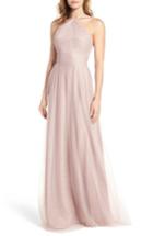 Women's Monique Lhuillier Bridesmaids Tulle Halter Style Gown - Pink