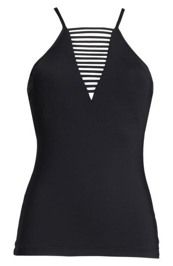 Women's Seafolly Multi Rouleau Singlet Tankini Us / 12 Au - Black