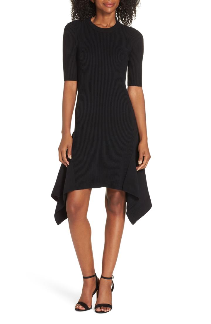 Women's Vince Camuto Rib Knit Fit & Flare Dress