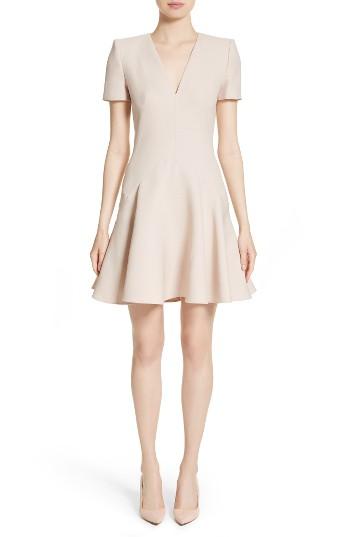 Women's Alexander Mcqueen Wool & Silk Blend Fit & Flare Dress Us / 38 It - Pink
