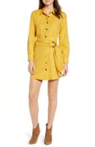 Women's Moon River Faux Wrap Shirtdress - Yellow