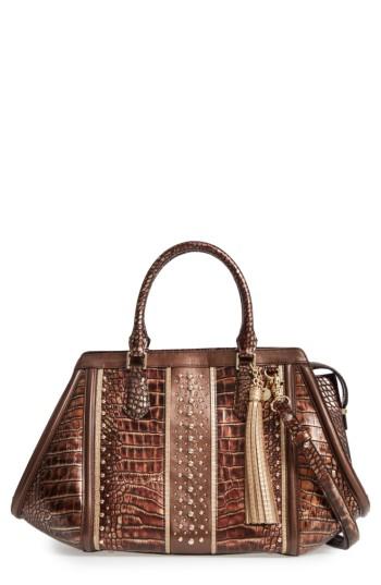 Brahmin Milan Arden Embossed Leather Satchel - Brown