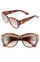 Women's Saint Laurent 56mm Sunglasses - Havana/ Havana/ Brown