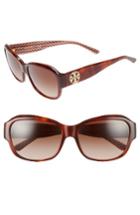 Women's Tory Burch 57mm Gradient Sunglasses - Tortoise/ Orange Zig Zag