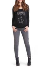 Women's Lilac Clothing Frenchie - Mom To Be Maternity Tee - Black
