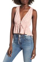 Women's Afrm Maiden Tie Front Tank - Pink