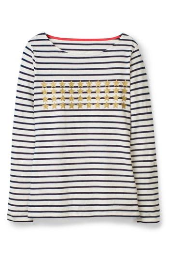 Women's Boden Make A Statement Breton Stripe Top - Ivory