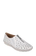 Women's Earth Callisto Perforated Zip Moccasin M - White
