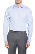Men's English Laundry Check Regular Fit Dress Shirt - 32/33 - Blue