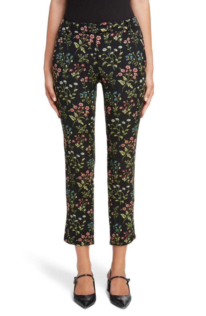 Women's Erdem Floral Stretch Jacquard Crop Pants