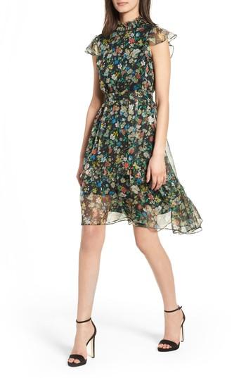 Women's Kendall + Kylie Floral Print Dress - Black
