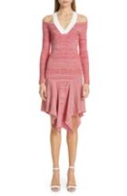 Women's Yigal Azrouel Cutout Melange Knit Dress - Red