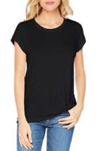 Women's Michael Stars Slub Crewneck Tee, Size - Black