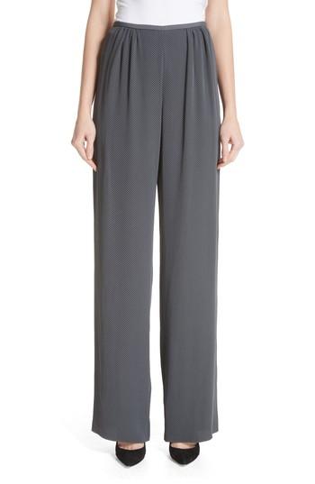 Women's Emporio Armani Micro Jacquard Wide Leg Pants Us / 38 It - Grey