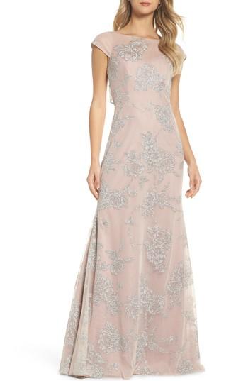Women's Hayley Paige Occasions Embellished Bateau Neck Gown