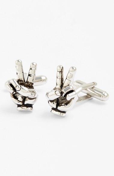 Men's Link Up Peace Sign Cuff Links