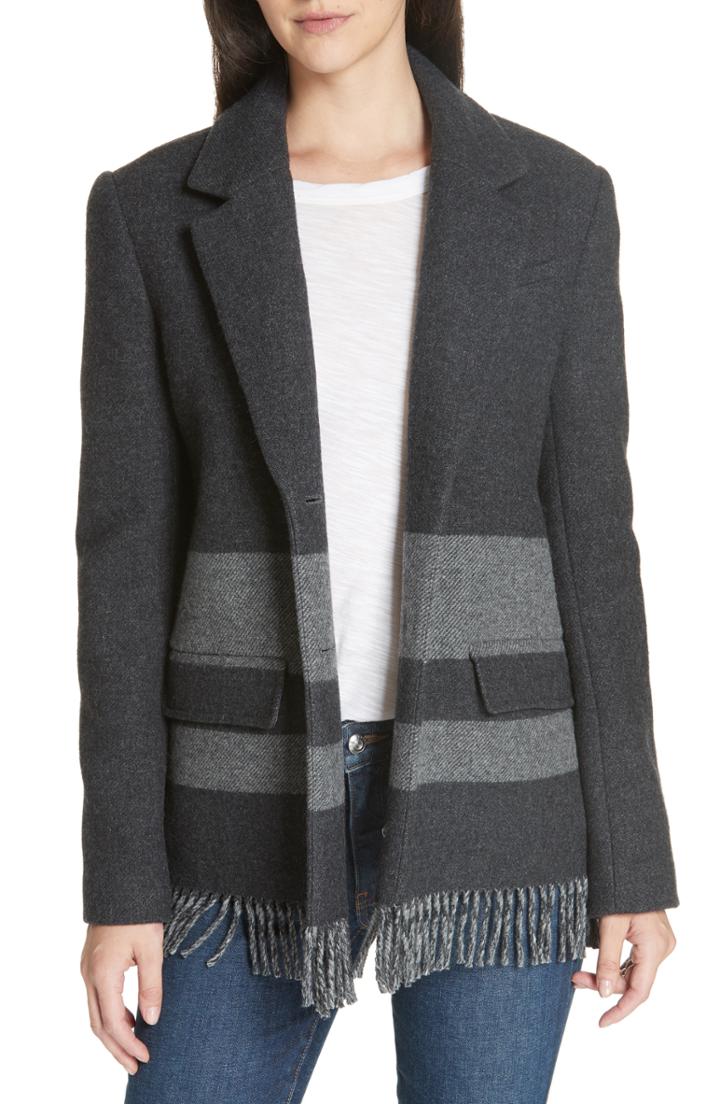 Women's Derek Lam 10 Crosby Fringe Hem Jacket