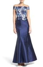 Women's Adrianna Papell Guipure Lace & Mikado Gown