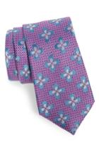 Men's Nordstrom Men's Shop Floral Silk Tie, Size - Purple