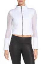 Women's Alo Perforated Scuba Crop Jacket - White