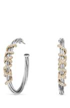 Women's David Yurman Helena Large Hoop Earrings With Diamonds & 18k Gold