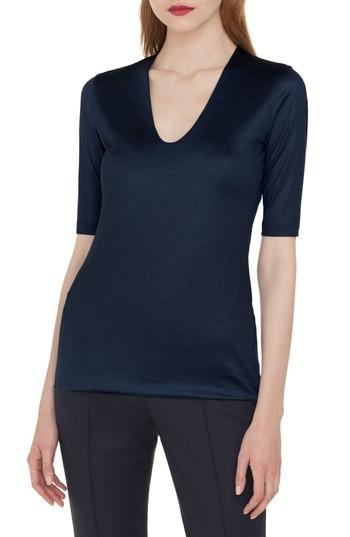 Women's Akris Silk Jersey Tee - Blue