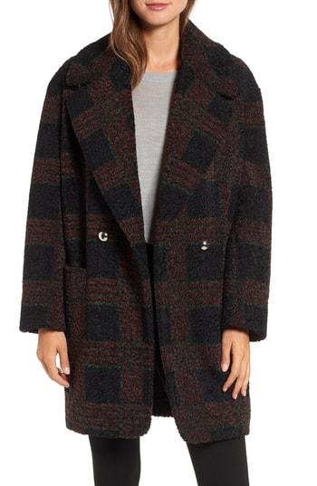 Women's Sosken Glen Plaid Berber Coat - Black