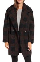 Women's Sosken Glen Plaid Berber Coat - Black