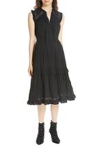 Women's Kate Spade New York Swiss Dot Sleeveless Midi Dress, Size - Black