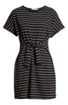 Women's Tie Front Knit Dress - Black