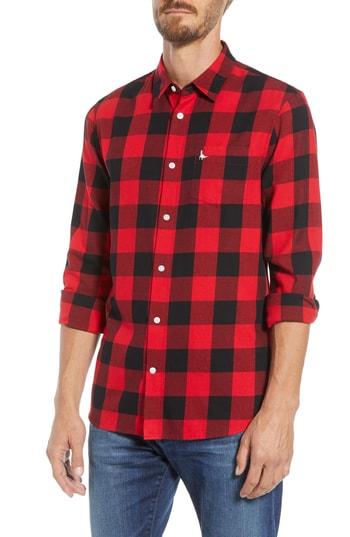 Men's Jack Wills Salcombe Slim Fit Buffalo Check Sport Shirt - Red