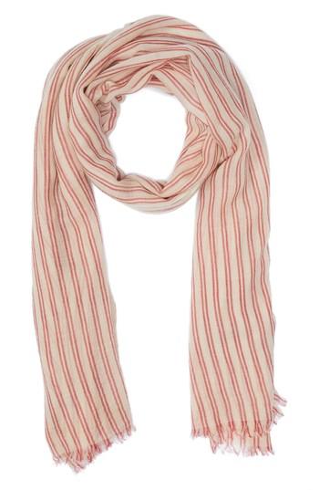Women's Isabel Marant Woody Stripe Wool Scarf, Size - Red