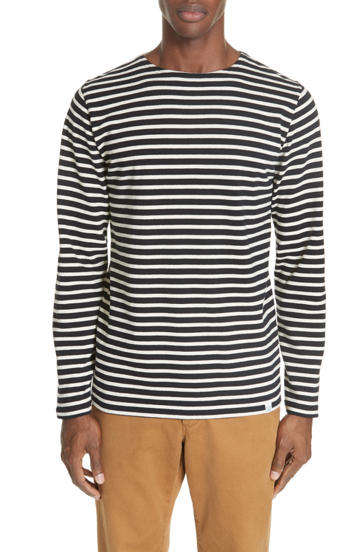 Men's Norse Projects Godtfred Stripe Long Sleeve T-shirt, Size - Blue