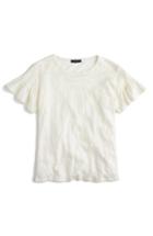 Women's J.crew Linen Flutter Sleeve Tee, Size - Ivory