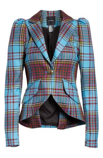 Women's Smythe Pouf Sleeve Tartan Blazer