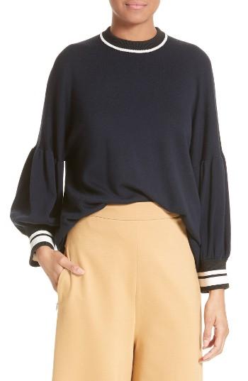Women's Tibi Wool Puff Sleeve Pullover