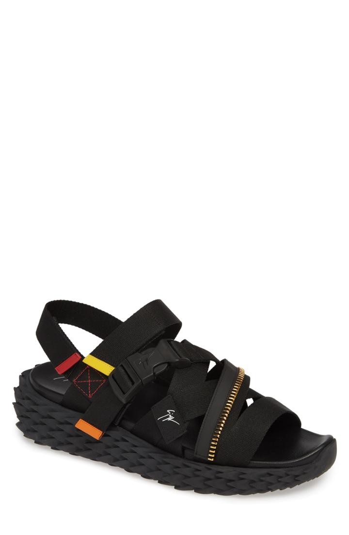 Men's Giuseppe Zanotti Web Sandal Us / 39eu - Black