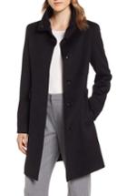 Women's Max Mara Agnese High Collar Wool Coat - Black