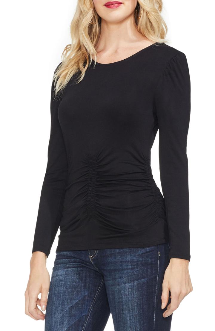 Women's Vince Camuto Cinched Bodice Top, Size - Black