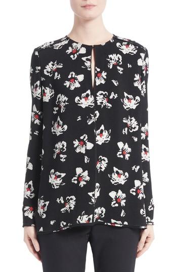Women's Proenza Schouler Floral Print Crepe Top - Black