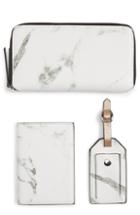 Women's Violet Ray New York 3-piece Marbled Travel Wallet Set - White