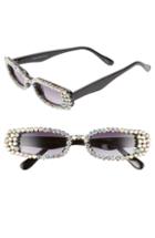 Women's Rad + Refined Crystal Mini Rectangle Sunglasses - Black/ Crystal